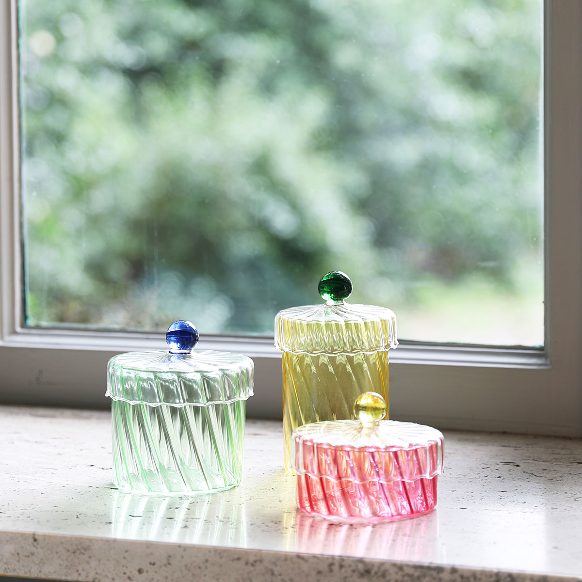 Vorratsdose Spiral - grün/blau